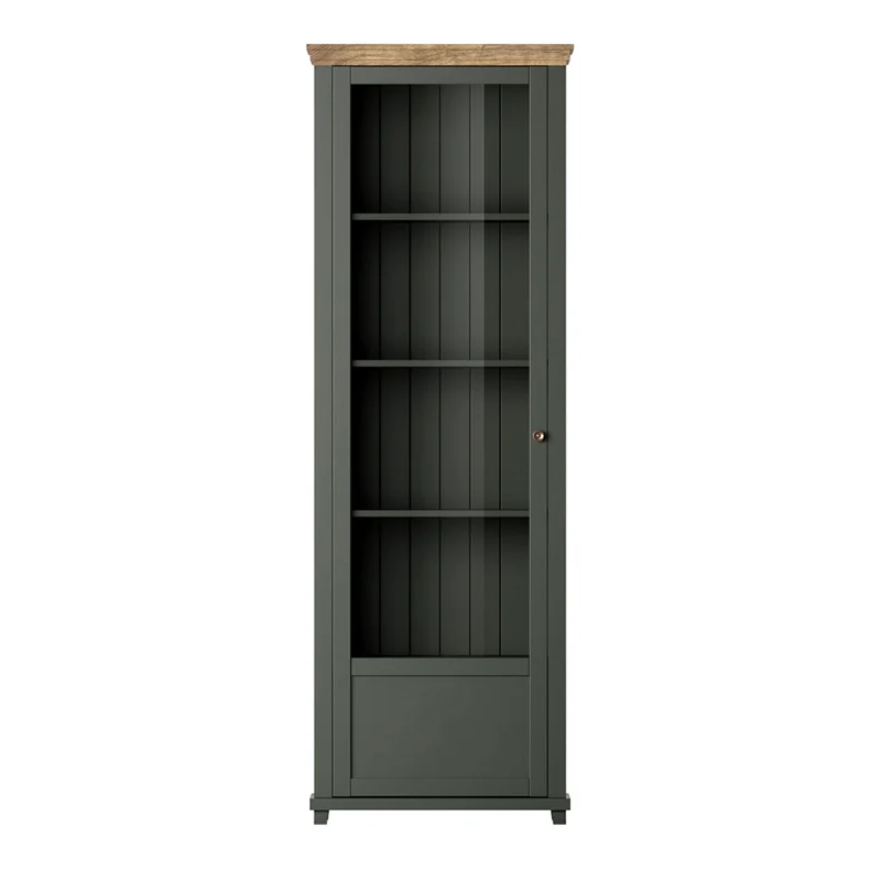 Vitrine 1 porte ouverture gauche Martin Vert et Bois