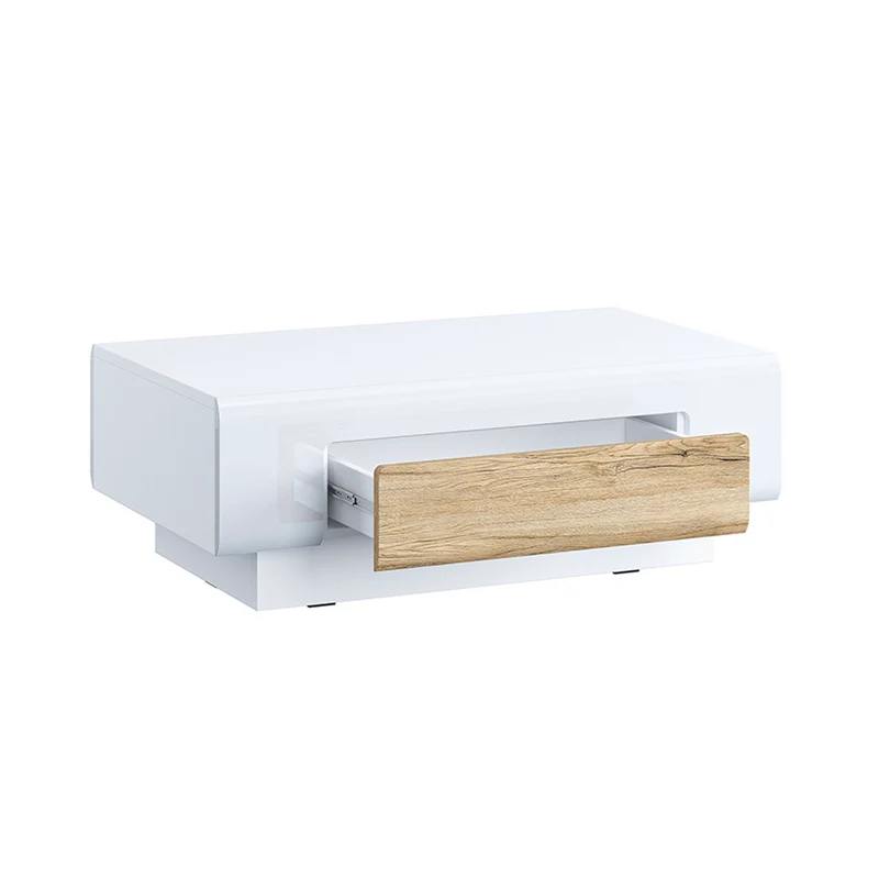 Table basse 1 tiroir Jules Blanc et Bois