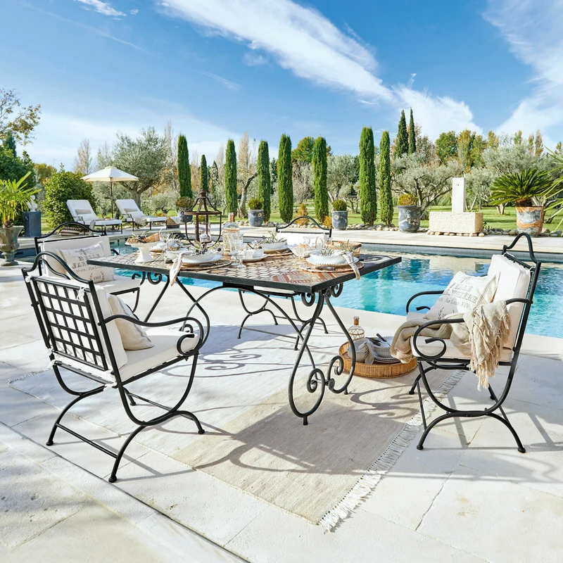 Chaise de jardin LOBERON Avanton métal noir Avanton