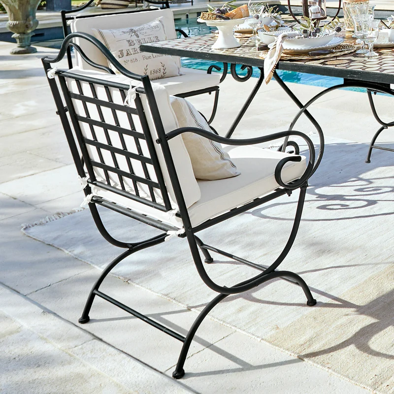 Chaise de jardin LOBERON Avanton métal noir Avanton