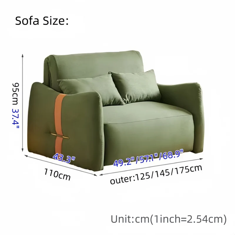 Canapé-lit moderne et minimaliste en tissu suédine microfibre avec télécommande et tiroir de rangement