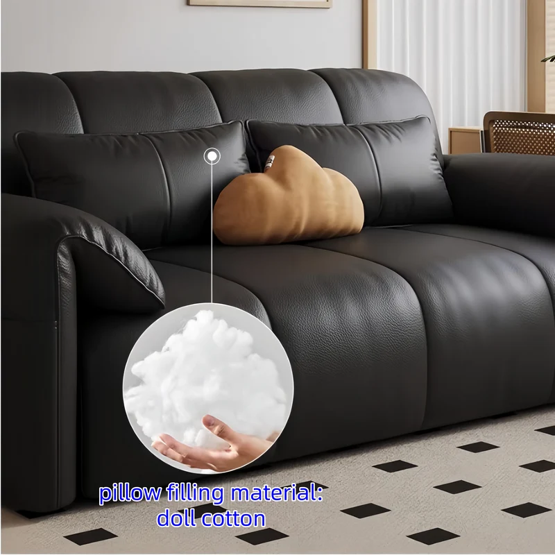 Canapé-lit électrique Leathaire télécommandé avec coussin en latex et tiroir de rangement