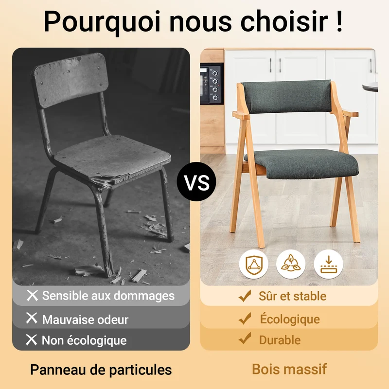 SoBuy FST98-SG Chaise Pliante avec Coussin, Confortable et Gain de Place, Pliable, Design Fonctionnel, Usage Quotidien, Format Pratique – Bois, Gris Foncé