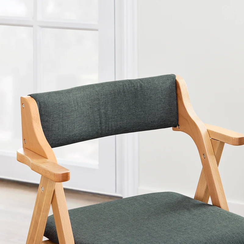 SoBuy FST98-SG Chaise Pliante avec Coussin, Confortable et Gain de Place, Pliable, Design Fonctionnel, Usage Quotidien, Format Pratique – Bois, Gris Foncé