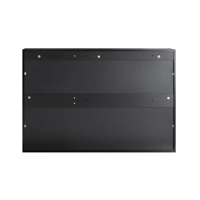 sebuyfr.comG231-L-SCH Meuble Haut Suspendu Noir 90 cm avec 3 Portes et Étagère Réglable – MDF E1, Charge 36 kg, Sangle Anti-Basculement