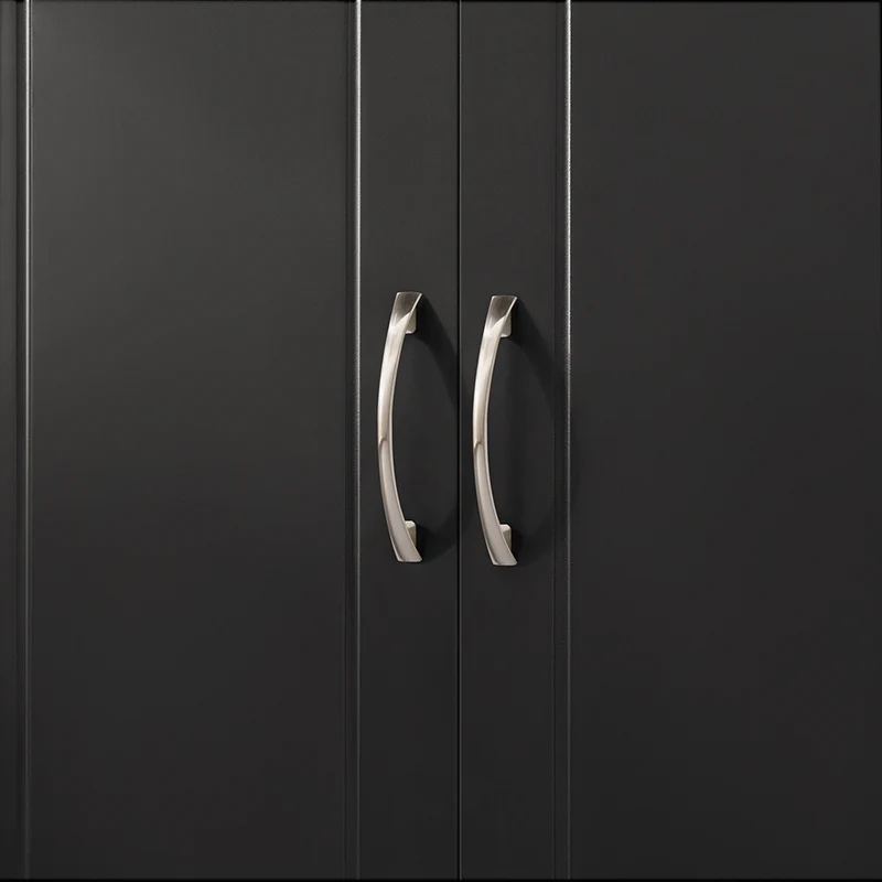 sebuyfr.comG231-L-SCH Meuble Haut Suspendu Noir 90 cm avec 3 Portes et Étagère Réglable – MDF E1, Charge 36 kg, Sangle Anti-Basculement