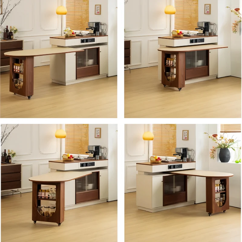 Îlot de cuisine avec table pivotante à 180°