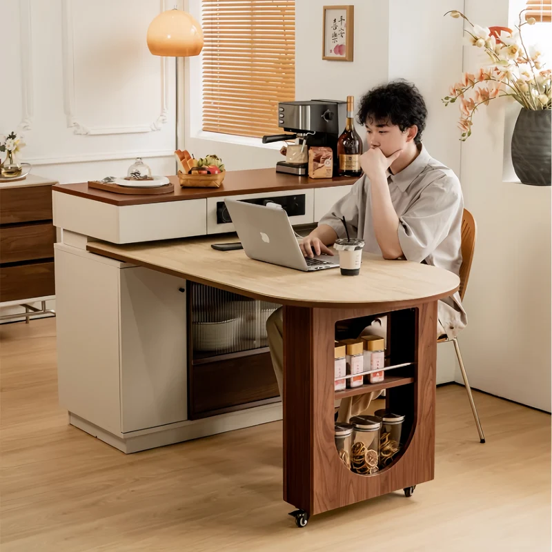 Îlot de cuisine avec table pivotante à 180°