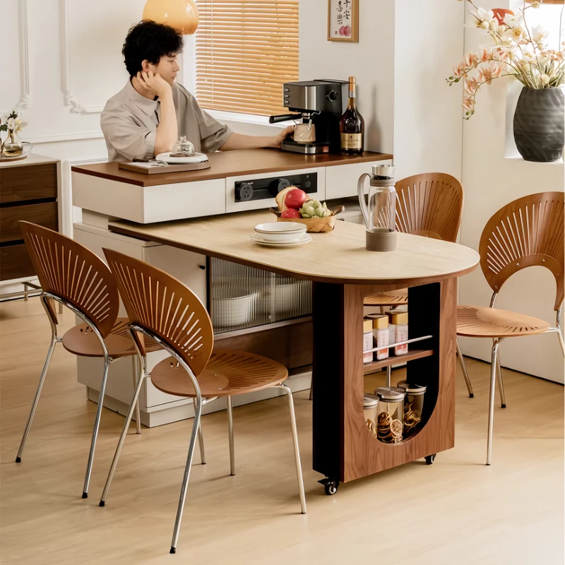 Îlot de cuisine avec table pivotante à 180°