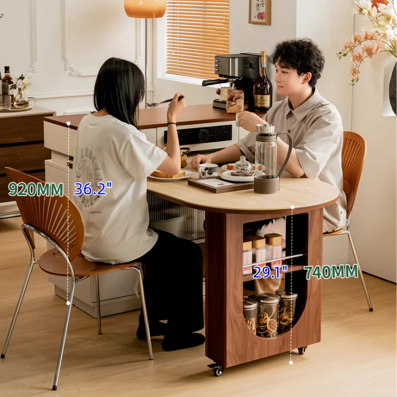 Îlot de cuisine avec table pivotante à 180°