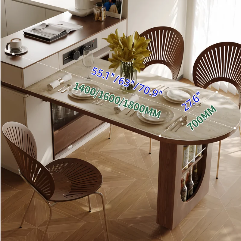 Îlot de cuisine avec table pivotante à 180°