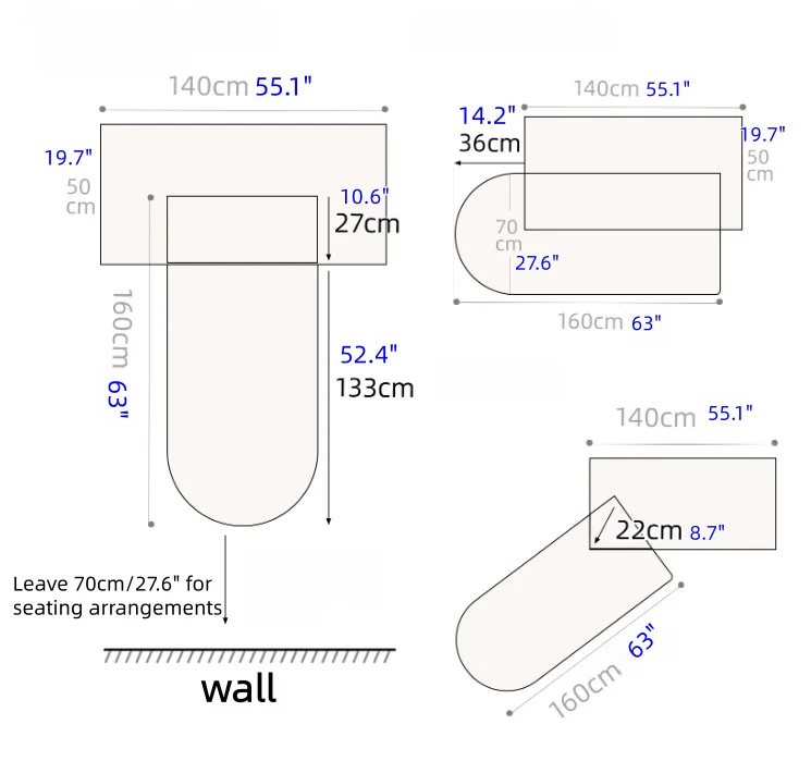 Îlot de cuisine avec table pivotante à 180°