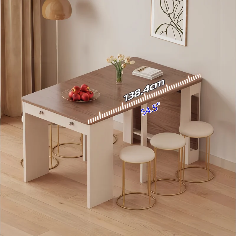 Ensemble table à manger extensible, buffet à roulettes et chaises