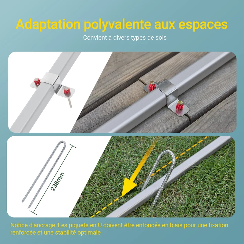 SoBuy KLS11-L-BL Abri de Jardin Imperméable avec Crochets, pour Vélo, Moto et Outils, Résistant à l’Humidité, Rangement Optimisé – L159×P219×H165 cm, Bleu Clair