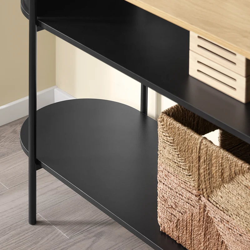 SoBuy FSB102-SCH Console d’Entrée Rangement Fonctionnel et Compact, Design Moderne, Usage Polyvalent, pour Salon et Chambre – L110×P39×H76 cm, Bois, Noir