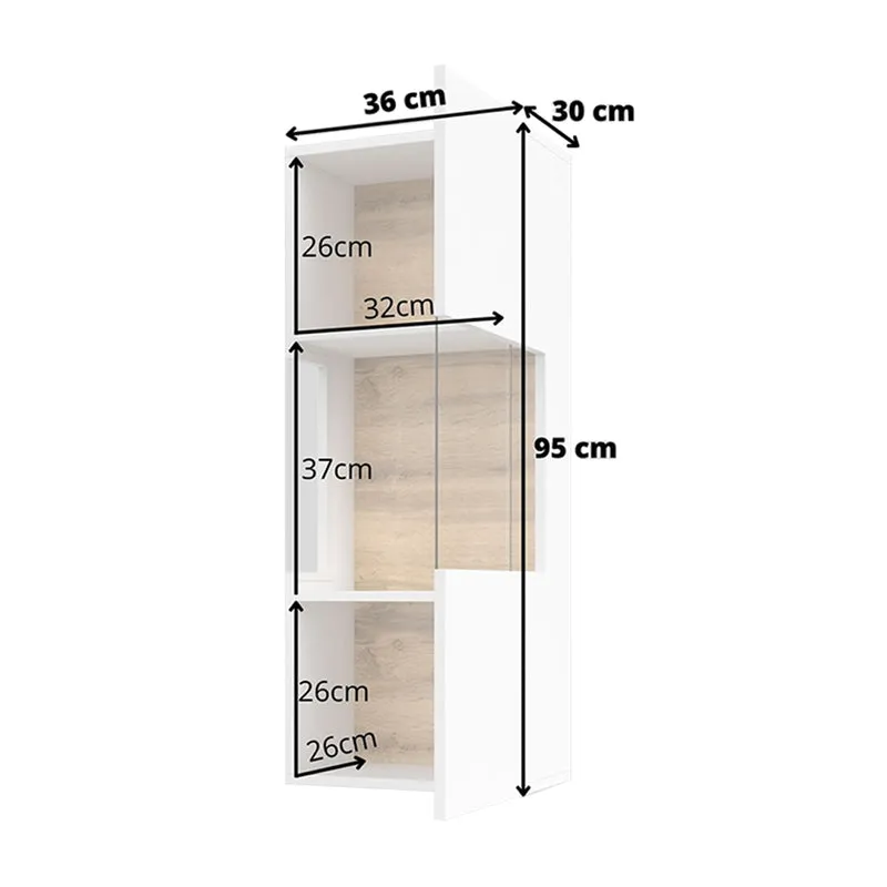 Vitrine murale 1 porte Glora Blanc