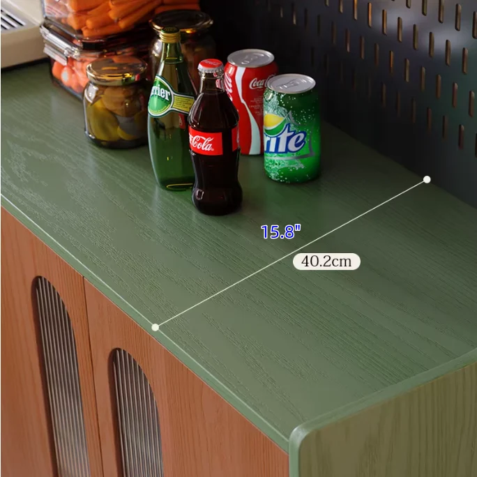 Buffet en bois massif style nordique rétro avec panneau perforé à monter soi-même