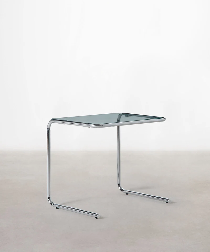Mesa Auxiliar de Metal y Cristal Templado Bonet
