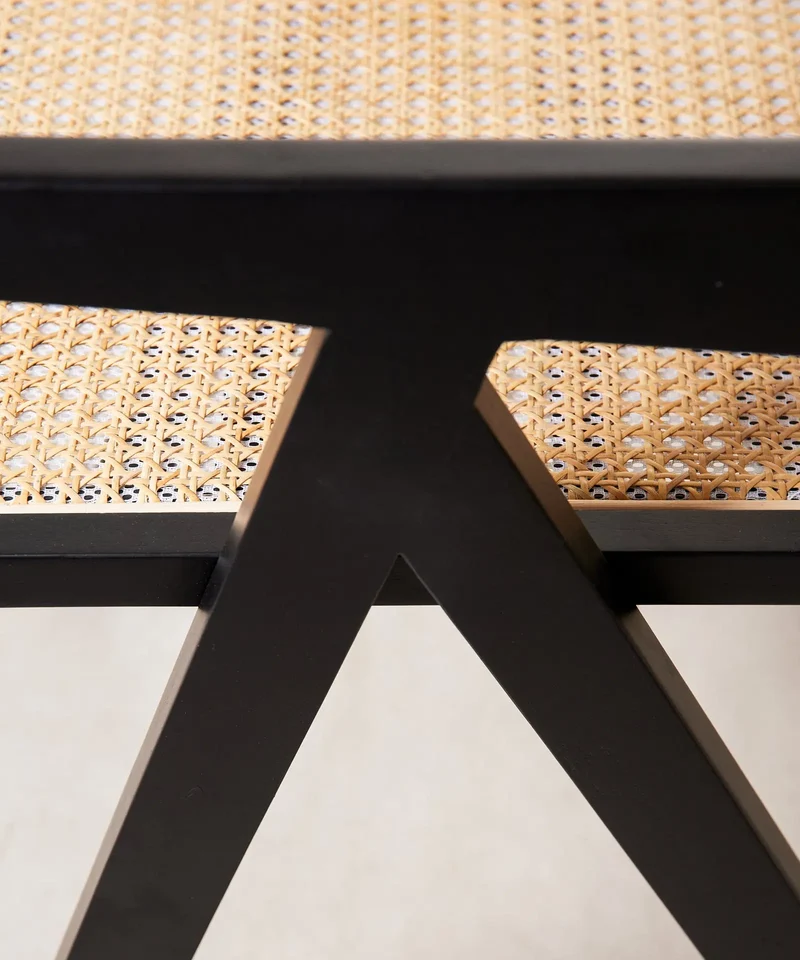 Silla de Comedor en Madera y Ratán con Reposabrazos Chiara Arms