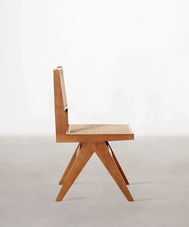 Silla de Comedor en Madera y Ratán Chiara