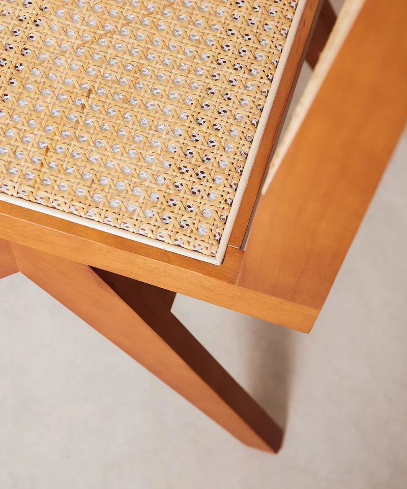 Silla de Comedor en Madera y Ratán Chiara
