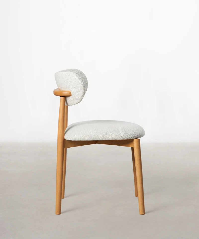 Silla de Comedor en Madera y Tapizada Dean