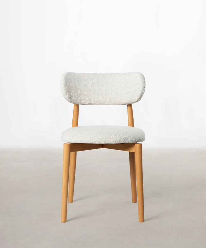 Silla de Comedor en Madera y Tapizada Dean