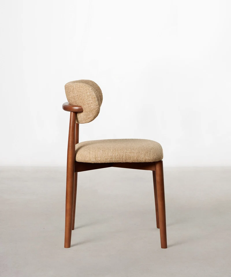 Silla de Comedor en Madera y Tapizada Dean
