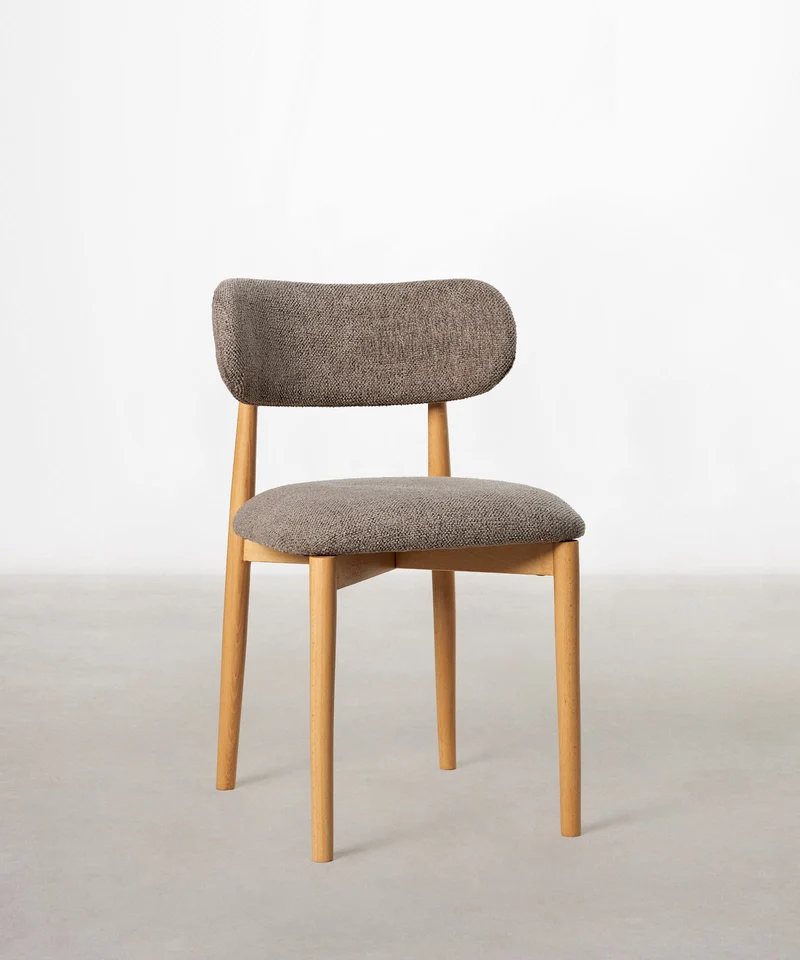 Silla de Comedor en Madera y Tapizada Dean