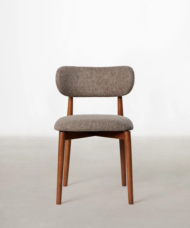 Silla de Comedor en Madera y Tapizada Dean