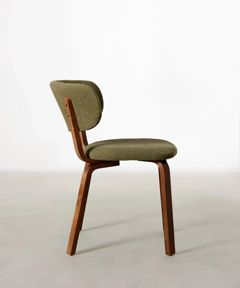 Silla de Comedor en Madera y Tapizada Benton