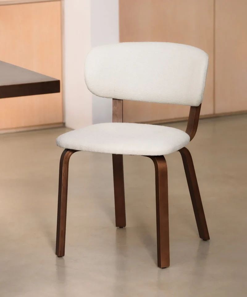 Silla de Comedor en Madera y Tapizada Benton