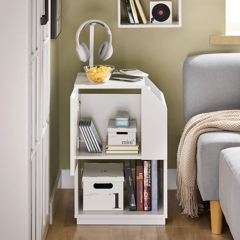 SoBuy FBT136-W Table de Chevet Table de Nuit Bout de Canapé Table d'Appoint Table Téléphone Table de Café Table Basse
