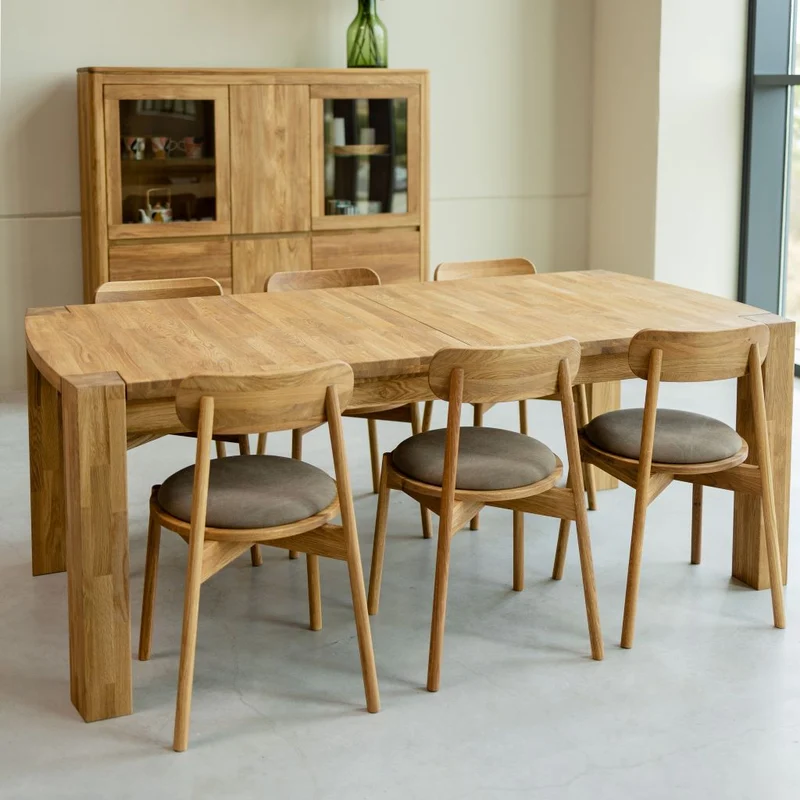Table à manger extensible en bois massif de chêne Balder - NordicStory