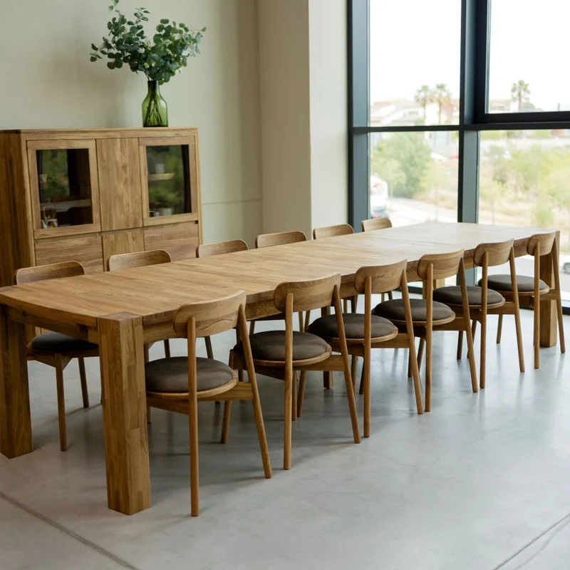 Table à manger extensible en bois massif de chêne Balder - NordicStory