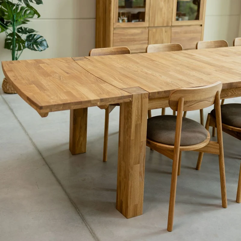 Table à manger extensible en bois massif de chêne Balder - NordicStory