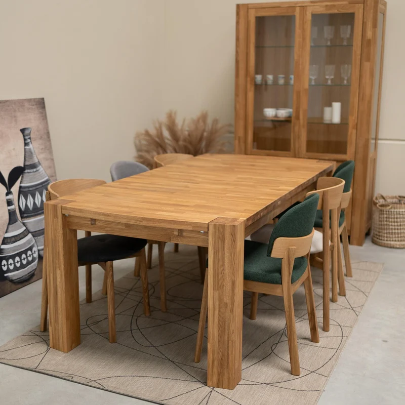 Table à manger extensible en bois massif de chêne Balder - NordicStory