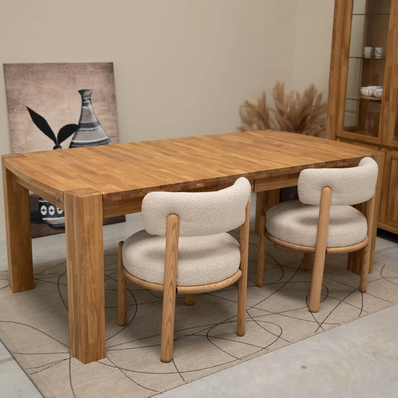 Table à manger extensible en bois massif de chêne Balder - NordicStory