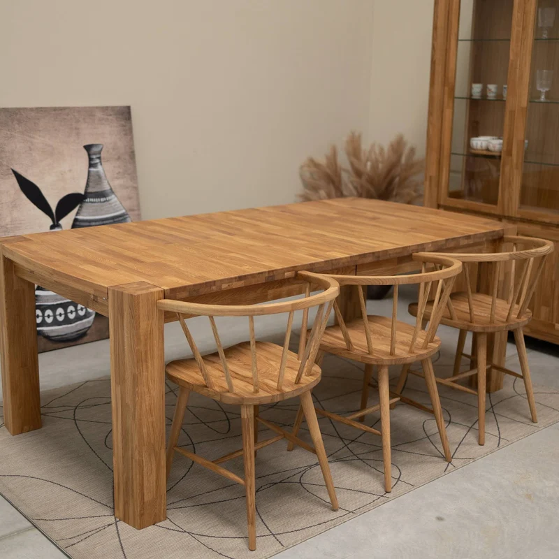 Table à manger extensible en bois massif de chêne Balder - NordicStory