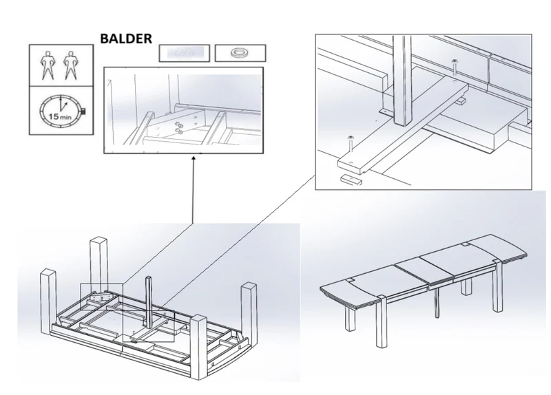 Table à manger extensible en bois massif de chêne Balder - NordicStory