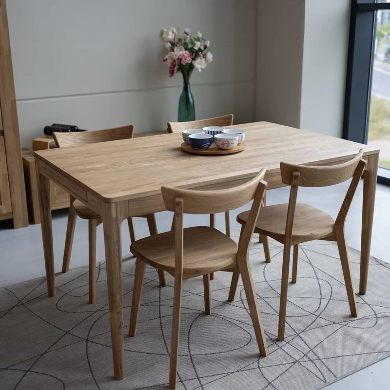 Table à manger extensible en bois massif de chêne Bergamo - NordicStory