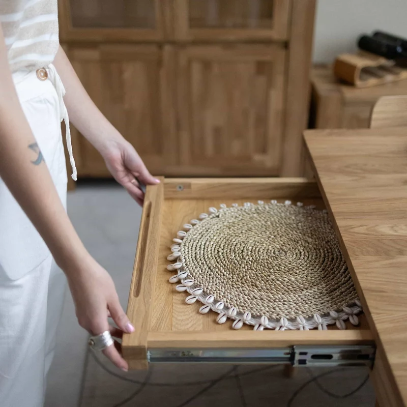 Table à manger extensible en bois massif de chêne Bergamo - NordicStory