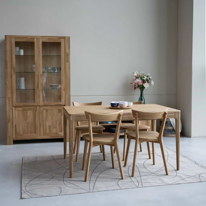 Table à manger extensible en bois massif de chêne Bergamo - NordicStory