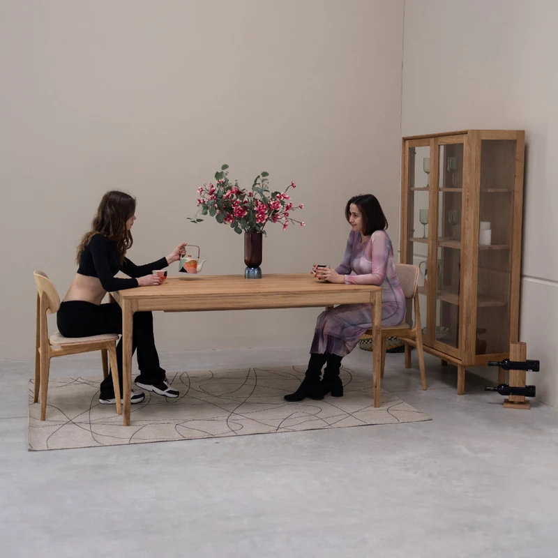 Table à manger extensible en bois massif de chêne Bergamo - NordicStory