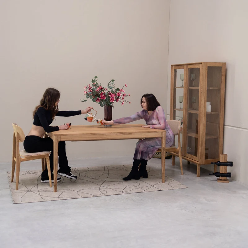 Table à manger extensible en bois massif de chêne Bergamo - NordicStory