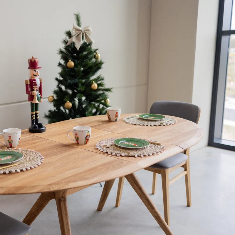 Table à manger extensible en bois massif de chêne Carmen - NordicStory