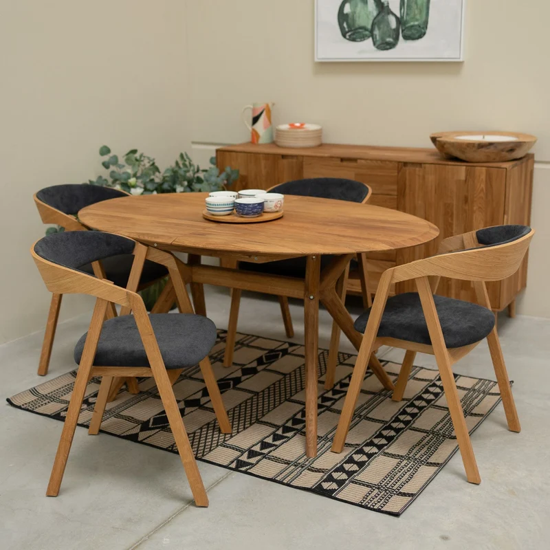 Table à manger extensible en bois massif de chêne Carmen - NordicStory