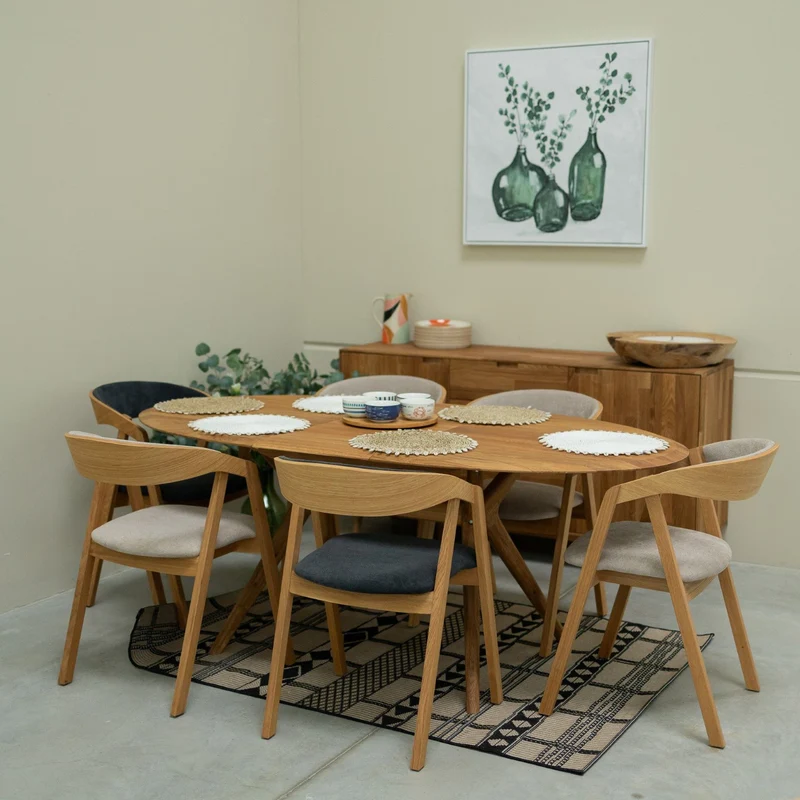 Table à manger extensible en bois massif de chêne Carmen - NordicStory