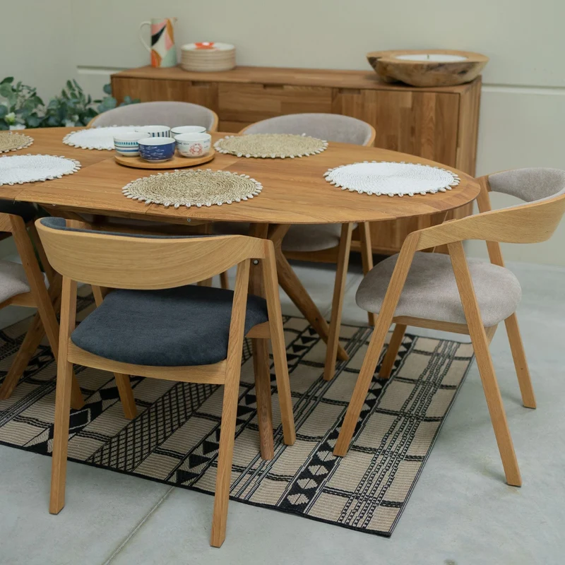 Table à manger extensible en bois massif de chêne Carmen - NordicStory