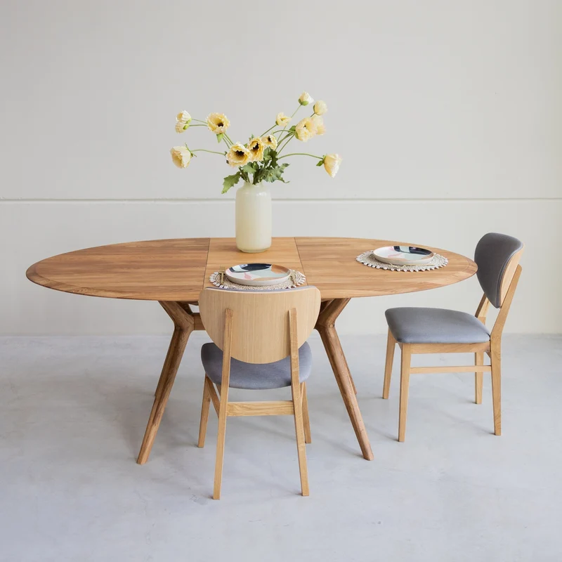 Table à manger extensible en bois massif de chêne Carmen - NordicStory